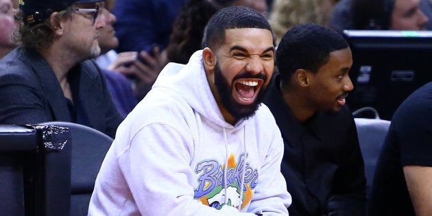 Drake at Game Five of the second round of the 2019 NBA Playoffs between the Philadelphia 76ers and the Toronto Raptors at Scotiabank Arena in Toronto on Tuesday night. This is how we look when we're talking about