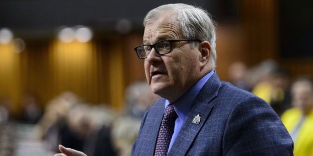 Veterans Affairs Minister Lawrence MacAulay answers a question in the House of Common on May 10, 2019.