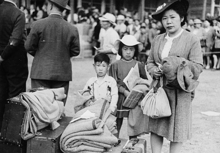 A Japanese-Canadian family being relocated in British Columbia in 1942.