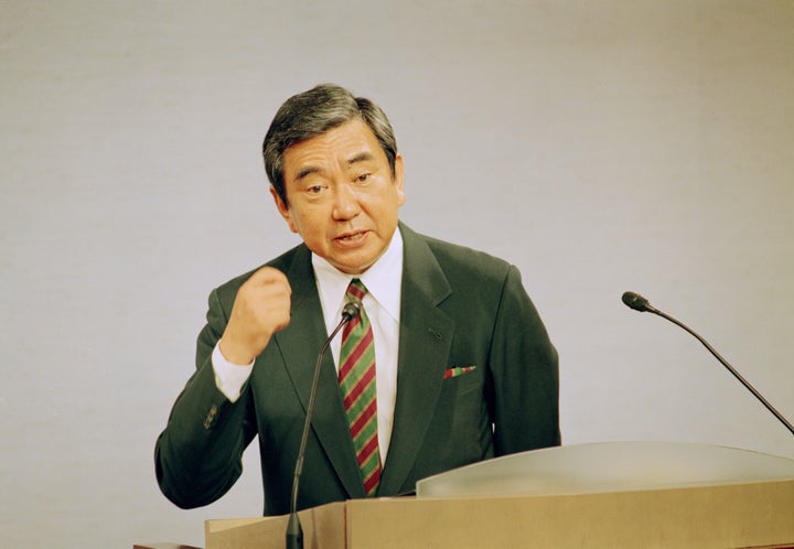 従軍慰安婦問題で会見する河野官房長官 撮影日：1993年08月04日