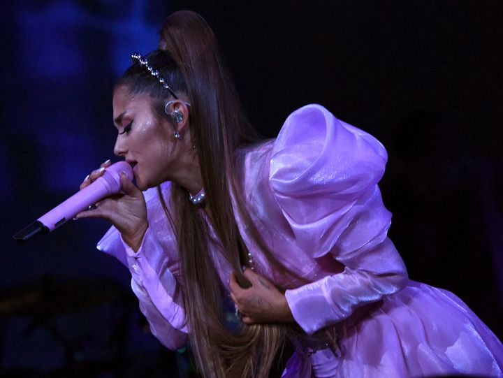 Ariana performing on the Sweetener tour 