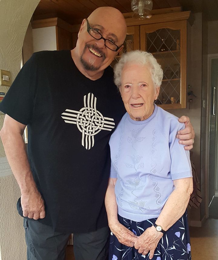 Roy Lund, with his 94-year-old mother Connie Sharples, who died on Tuesday