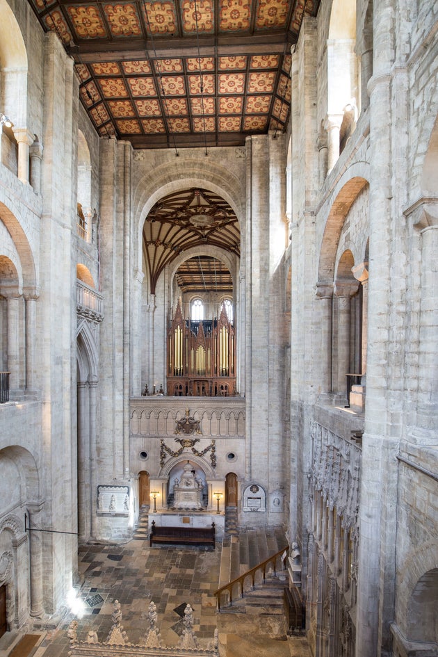 The inside of Winchester Cathedral where scientists believe they may have discovered the remains of an 11th century queen of England