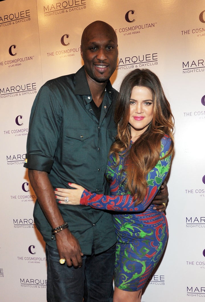 Lamar Odom and Khloe Kardashian in Las Vegas on Oct. 22, 2011.