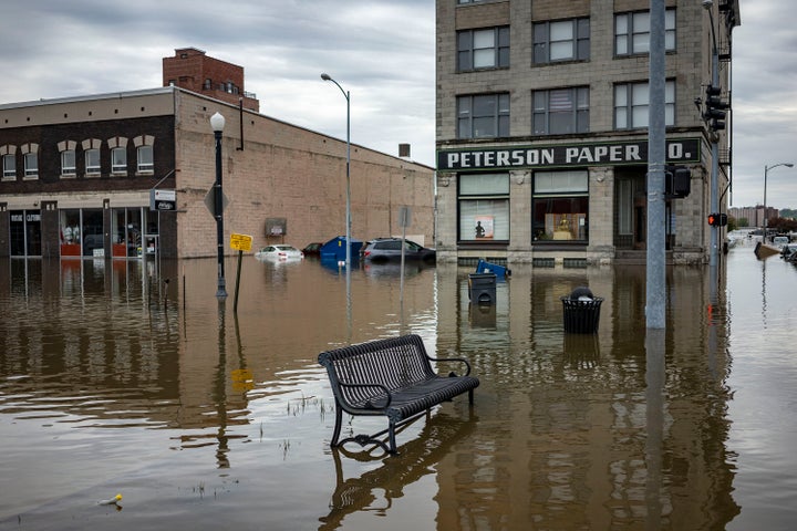 Floodwaters earlier this month in Davenport, Iowa.