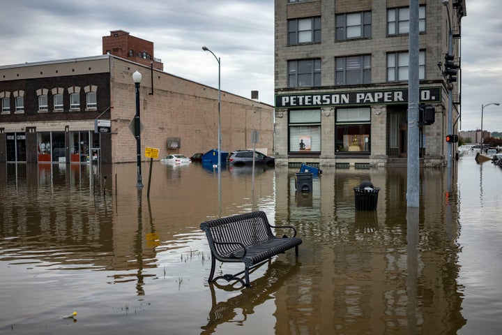 Floodwaters earlier this month in Davenport, Iowa. 