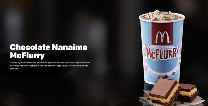 The new Nainamo McFlurry, inspired by the Canadian treat. Yum.