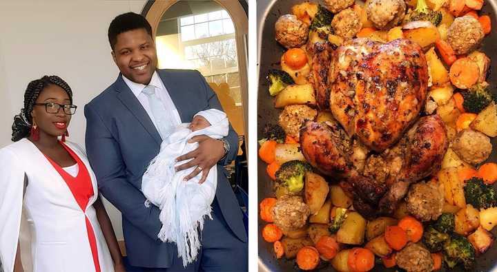 Angela Chinyere and her family, and her take on a Sunday roast.