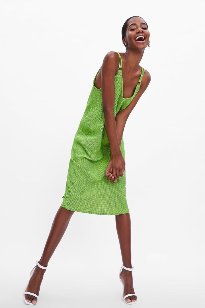 Neon green 2024 dress zara