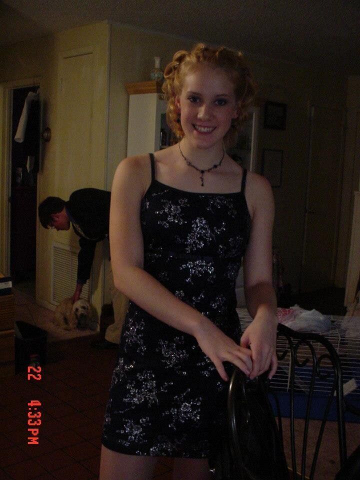 Zirlott on the night of her freshman-year high school homecoming dance (2002).