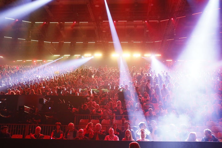 Crowds inside the Expo Tel Aviv in Israel during the semi-final.