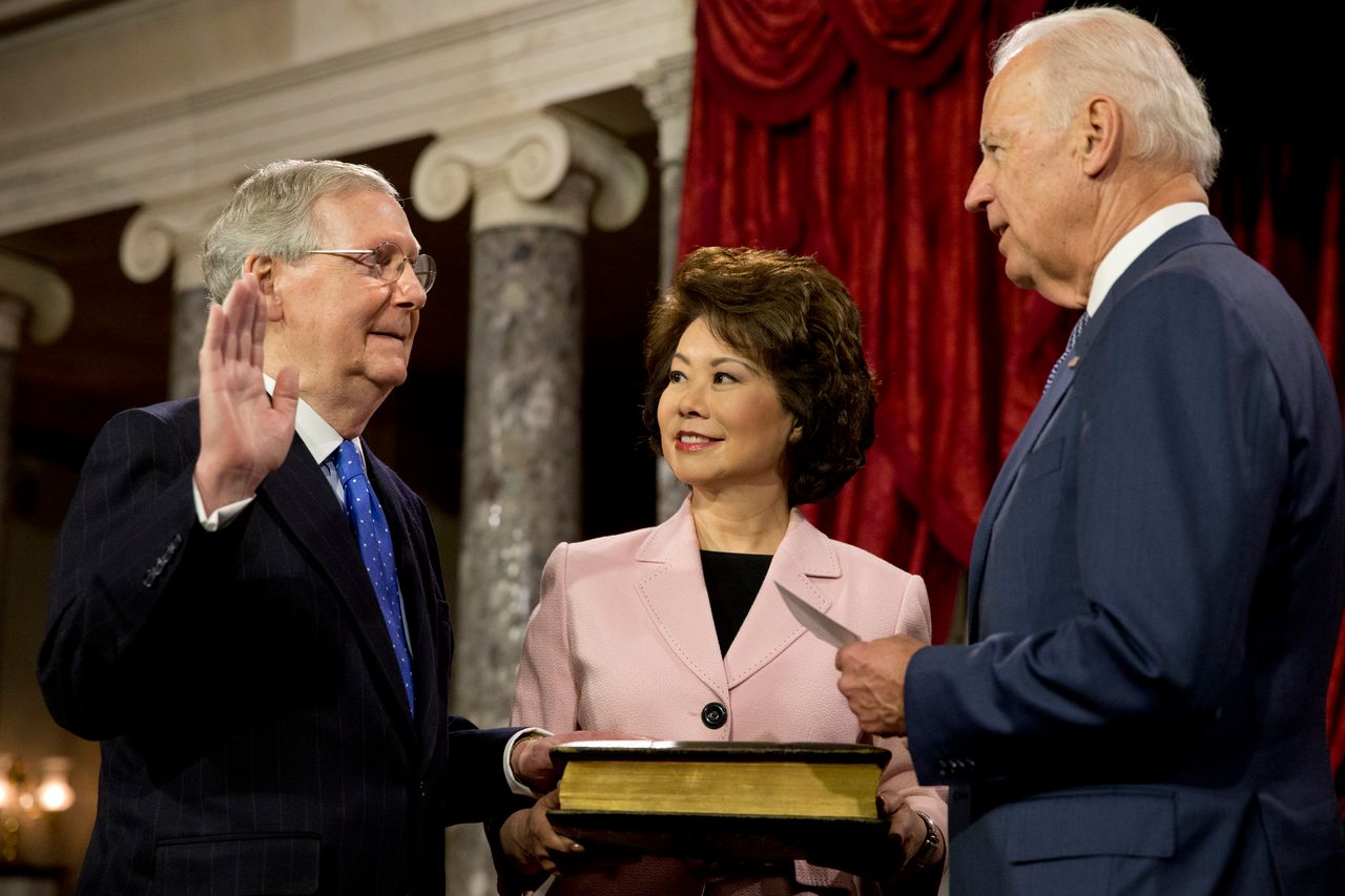 When Senate Majority Leader Mitch McConnell won reelection in 2014, it was left to then-Vice President Joe Biden to swear him in. If Biden wins the presidency, McConnell will be his biggest obstacle to policy victories.