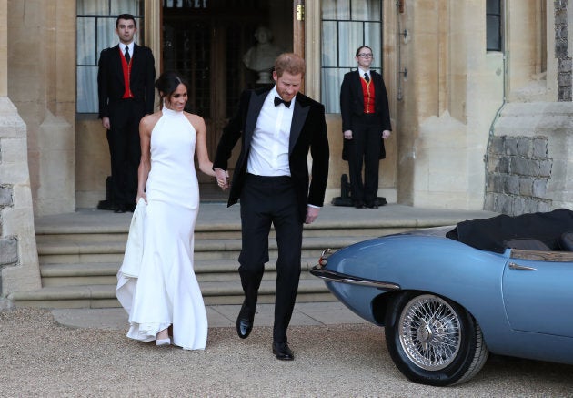 Meghan changed into a second dress for their wedding reception.