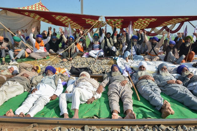 Farmers protesting in