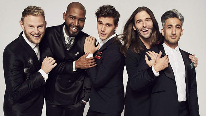 The pair with the rest of Queer Eye's Fab Five