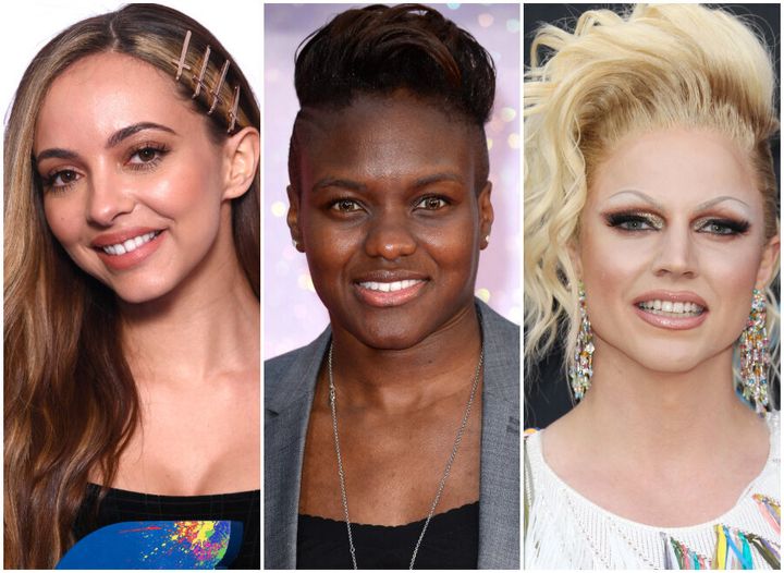 Little Mix star Jade Thirlwall, Nicola Adams and Courtney Act.