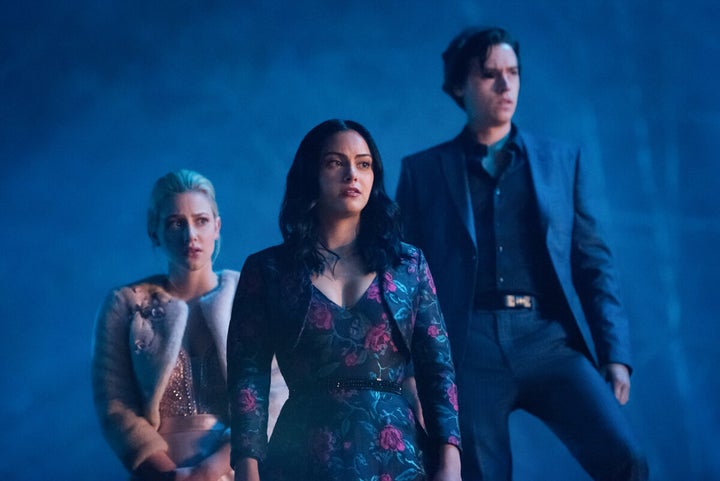 Lili Reinhart, Camila Mendes and Cole Sprouse in "Riverdale."