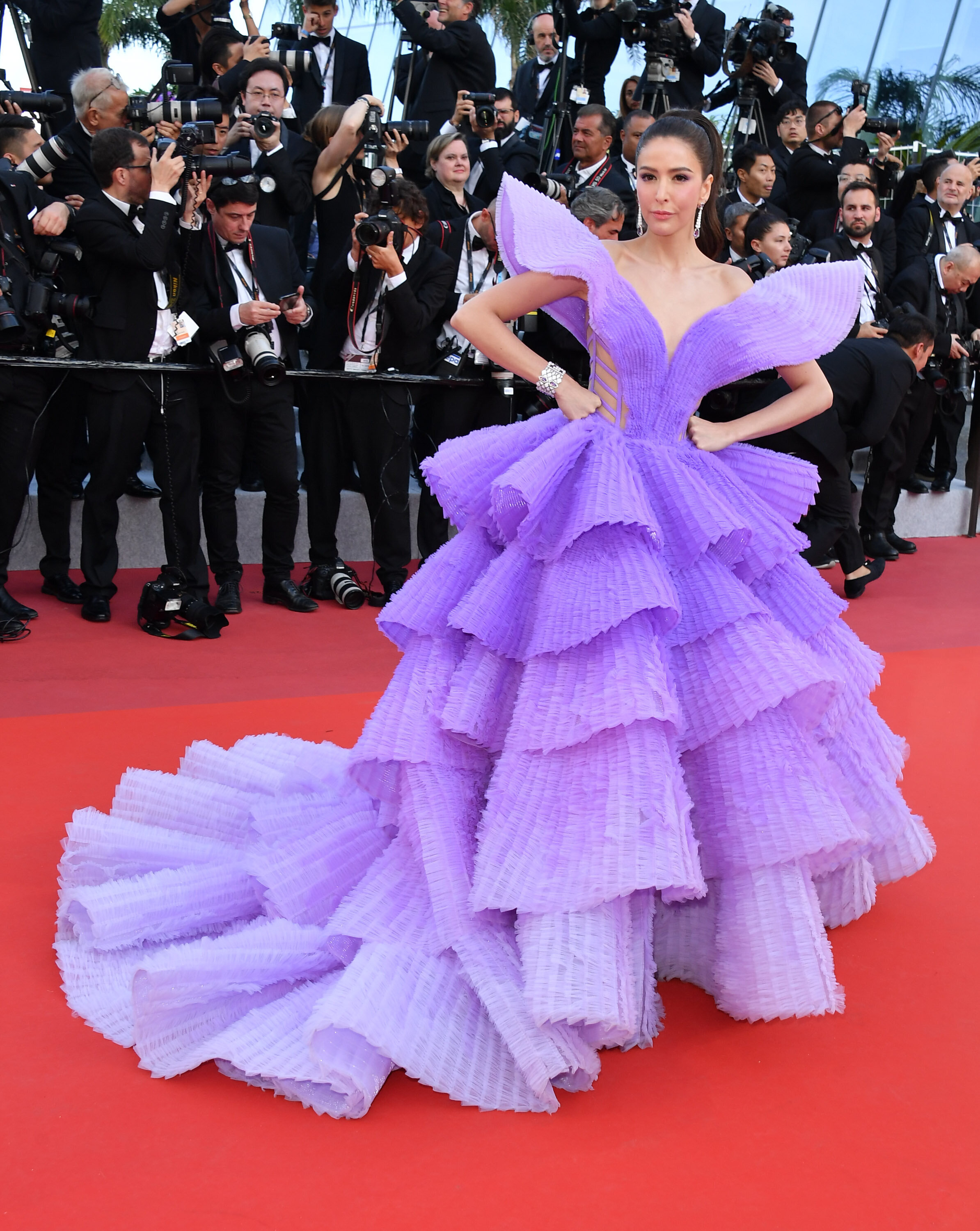 purple dress red carpet