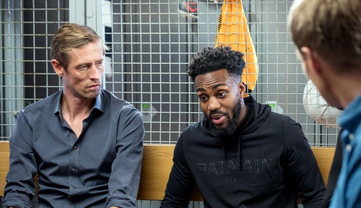 Peter Crouch with Danny Rose.