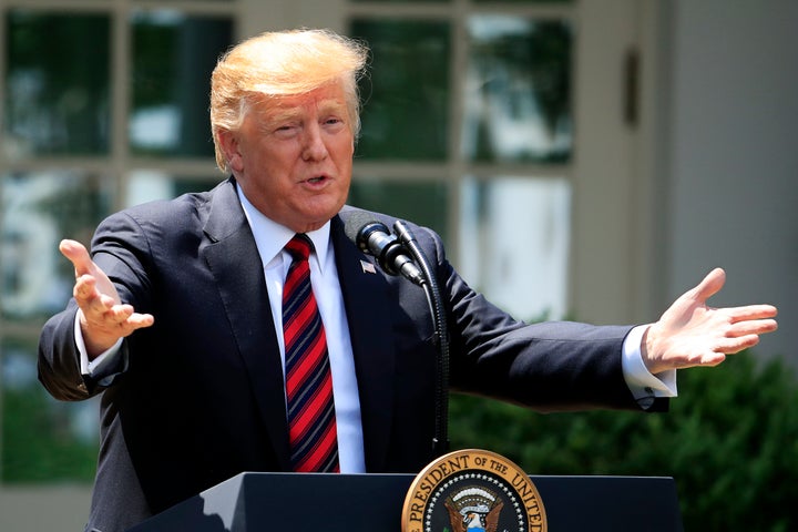 President Donald Trump speaks about modernizing the immigration system in the Rose Garden of the White House on Thursday.