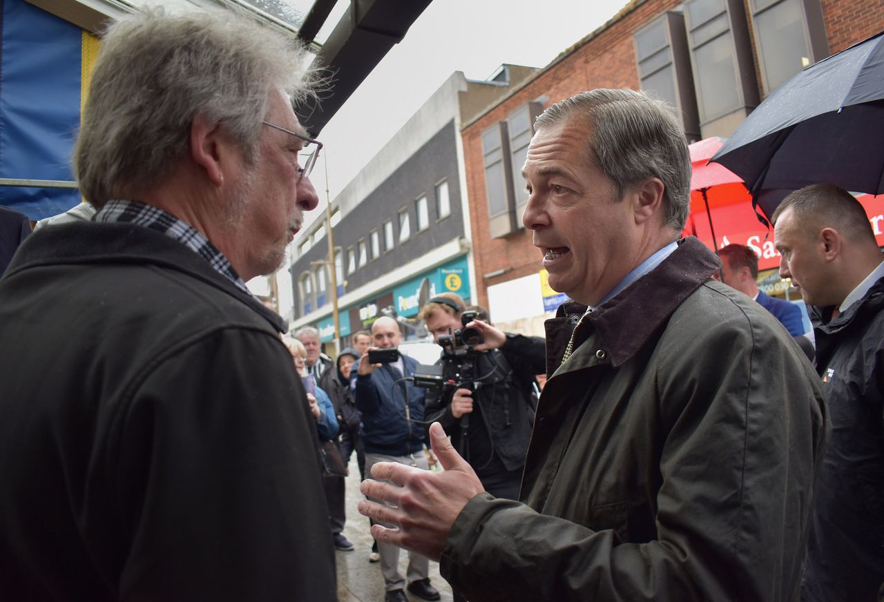 Farage meeting voters in Dudley.