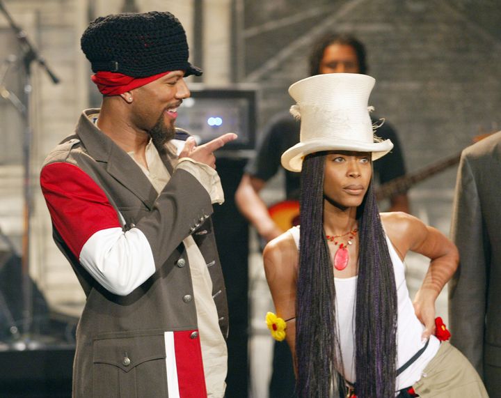 Erykah Badu and Common, at "The Tonight Show with Jay Leno" at the NBC Studios in Burbank, California in 2002. Photo by Kevin Winter/Getty Images.