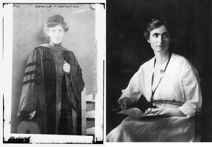 Sophonisba Breckinridge and Edith Abbott. (Breckinridge: George Grantham Bain Collection, Library of Congress; Abbott: Wikimedia Commons)