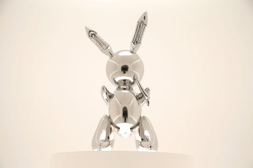 【真作】金属製 世界限定500 ジェフクーンズ アート オブジェ インテリア 兎 ステンレス製のウサギの彫刻、100億円で落札される。存命の作家