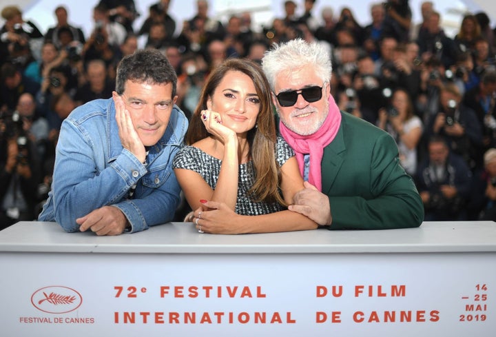 Antonio Banderas, Penélope Cruz y Pedro Almodóvar en el Festival de Cannes.
