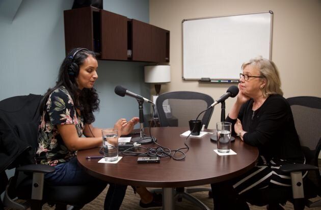 Green Party Leader Elizabeth May joins HuffPost Canada's Althia Raj for an interview on "Follow-Up" on May 15, 2019.
