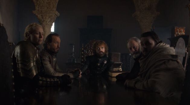 Le nouveau conseil restreint du Roi Bran et de sa main Tyrion.
