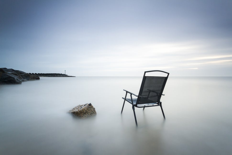 A momentary lapse of reason: A long exposure leads to a dreamy cloudlike sea in this shot, taken at sunrise in Felixstowe, Suffolk. 