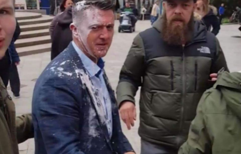 Tommy Robinson seconds after being 