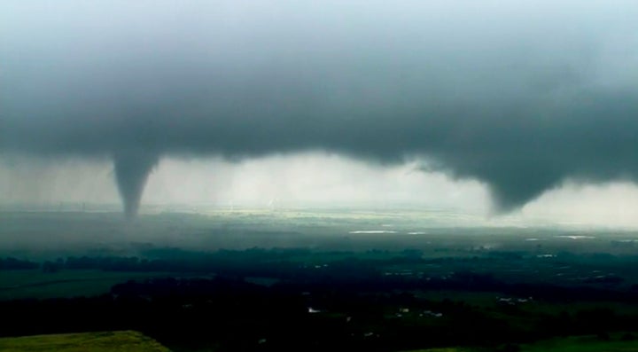 More than a dozen sightings of tornadoes were reported in Oklahoma, Kansas, Texas and Missouri early Monday evening.