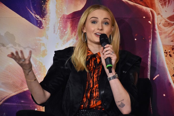 X-Men Dark Phoenix - Press ConferenceBritish actress Sophie Turner speaks during a press conference to promote X-Men: Dark Phoenix at Four Season Hotel on May 15, 2019 in Mexico City, Mexico (Photo by Carlos Tischler/NurPhoto via Getty Images)