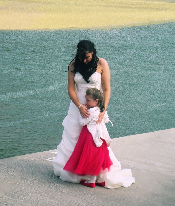 Emily with her daughter. 