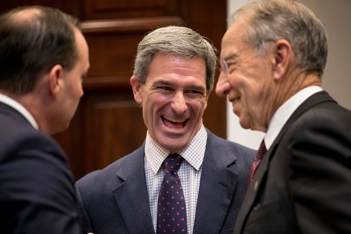 Former Virginia Attorney General Ken Cuccinelli, middle, is expected to join the Department of Homeland Security to play a lead role on immigration. 