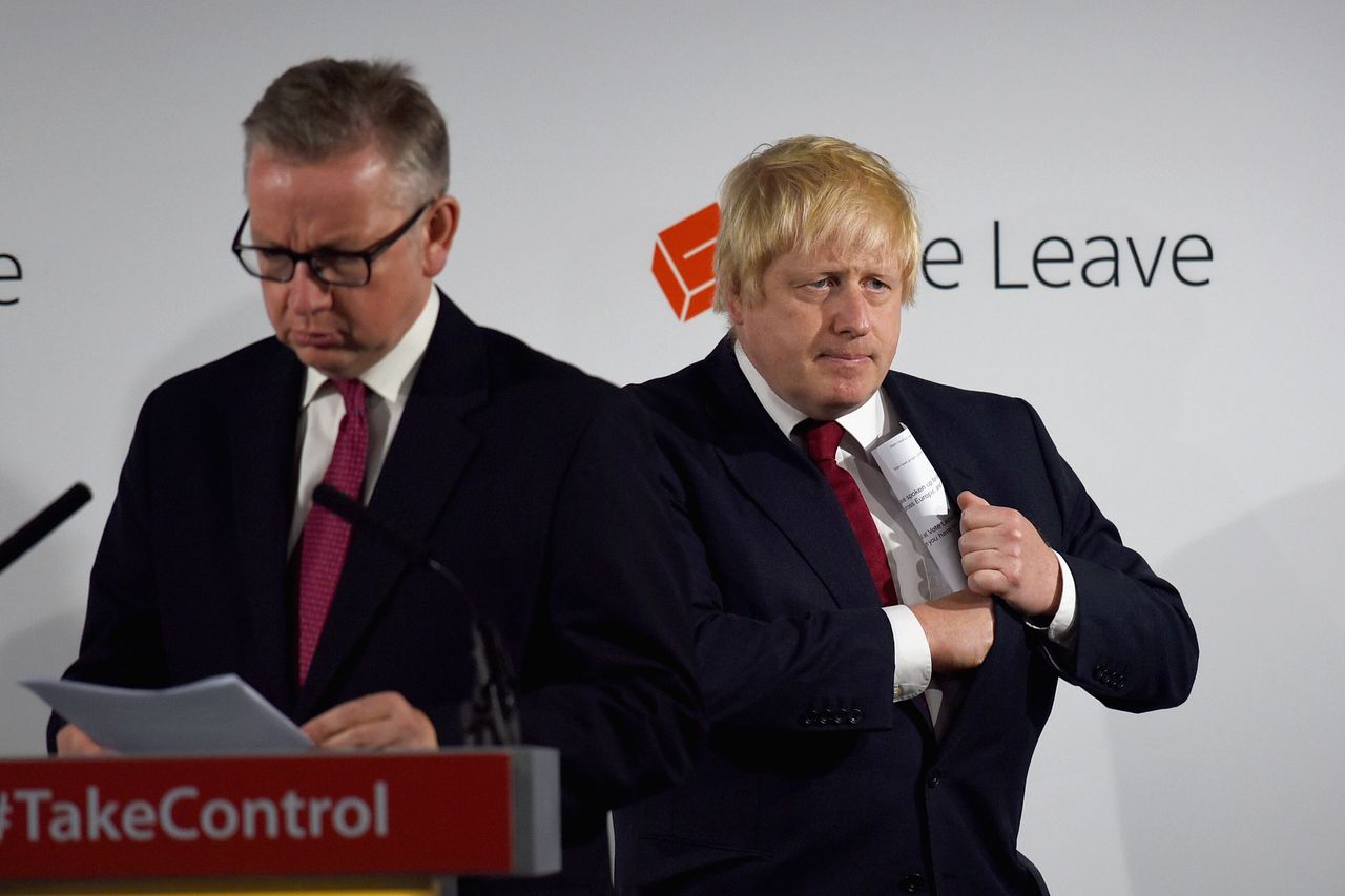 Michael Gove and Boris Johnson after the 2016 referendum