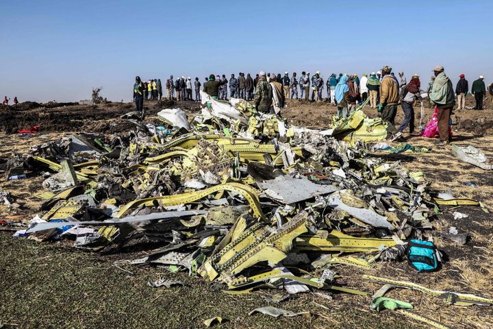 エチオピアの事故で墜落した残骸（2019年3月）