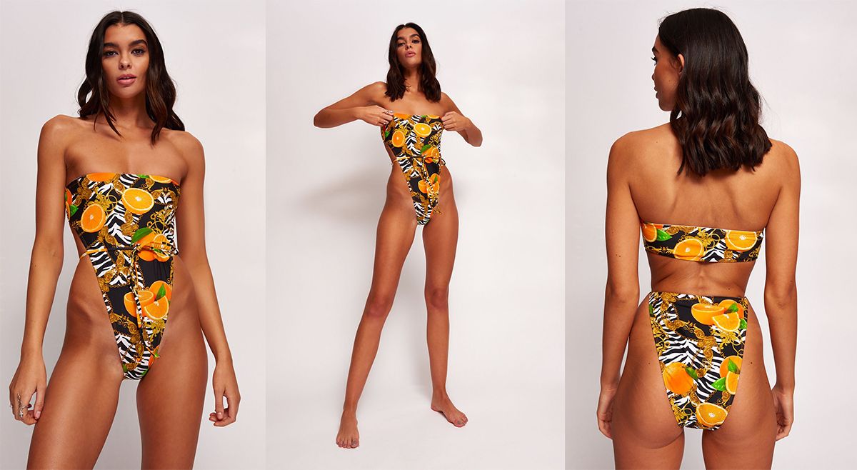 topshop high cut swimsuit