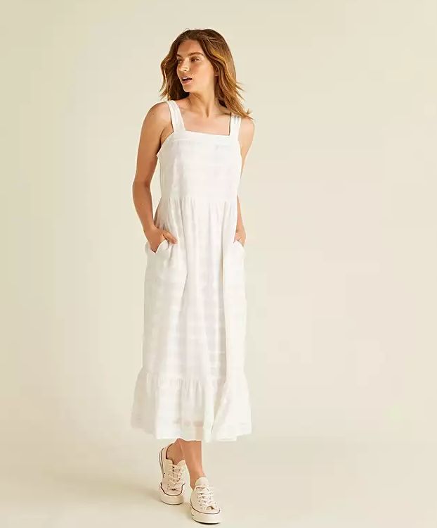 zara white tiered dress