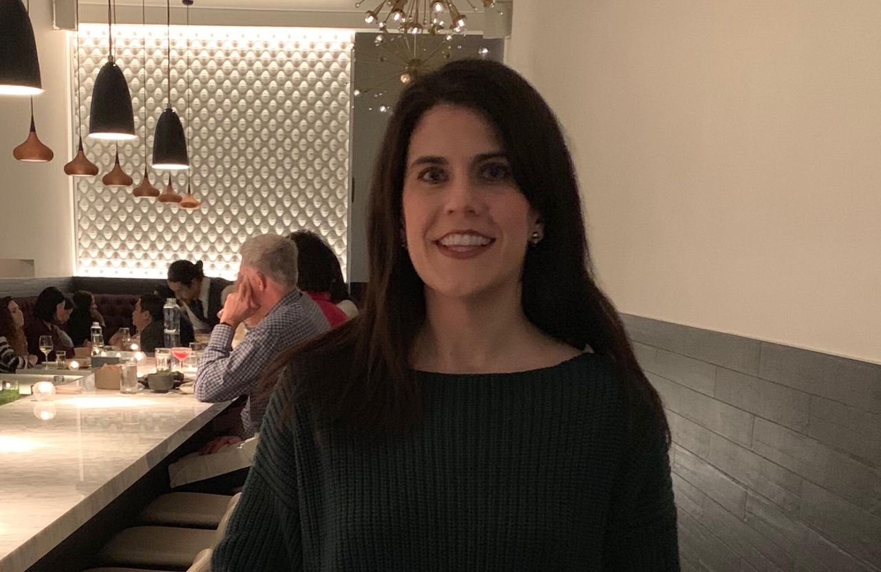 Katie C. Reilly on her birthday (February 2019). She and her husband, Peter, had found out that she was pregnant earlier that day and they went to dinner to celebrate her birthday and the news.