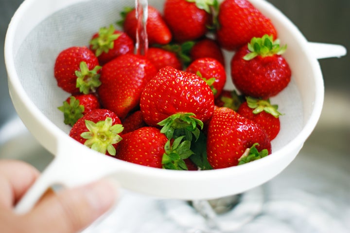 Never wash berries long before you plan to eat them. Their porous nature makes them more likely to retain moisture and grow mold.