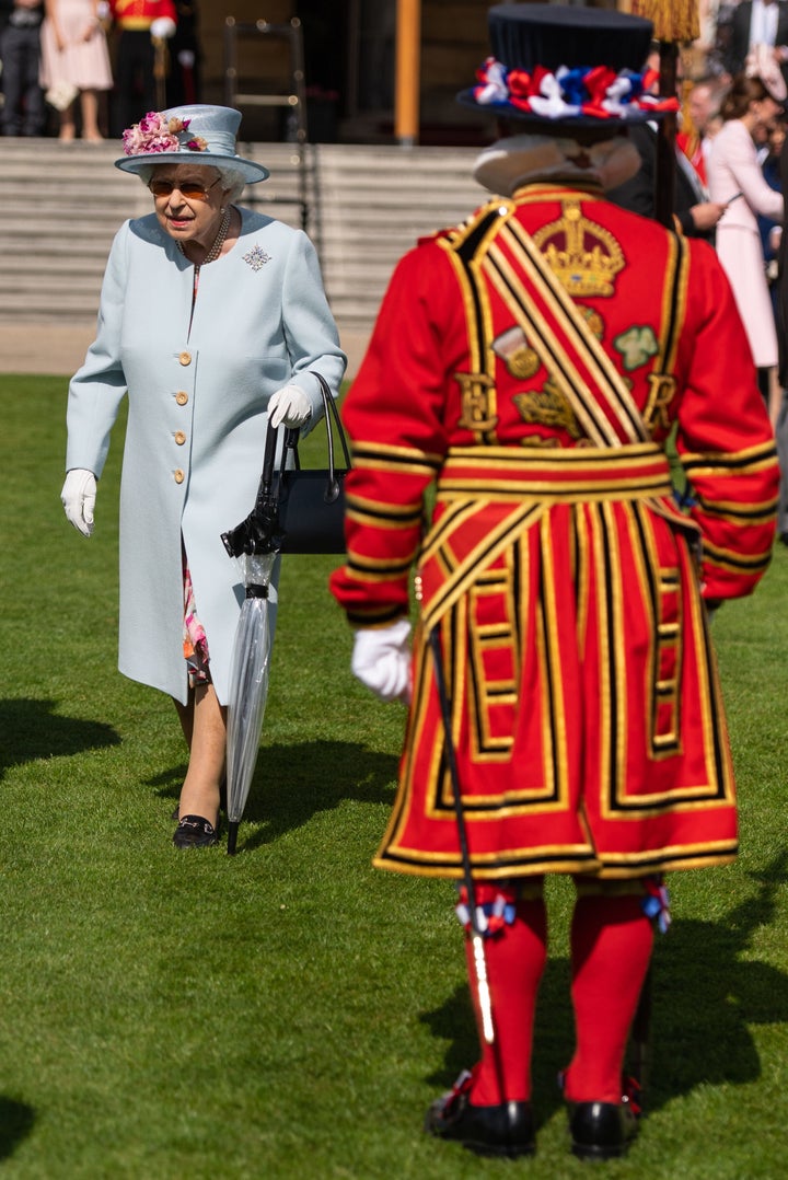 Queen Elizabeth II attending the Royal Garden Party. 