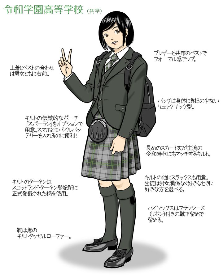 森伸之さんが描いた、令和の制服を予想したイラスト