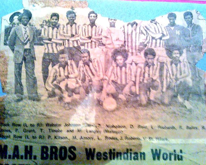 A photograph of the Learie Constantine FC team in the West Indian World newspaper.