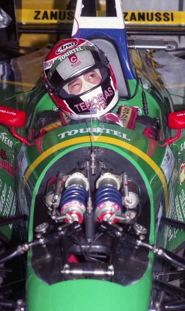 父・野田英樹さん。1994年11月Ｆ1日本グランプリ。スポット参戦ながら活躍が期待されるラルース・フォードの野田英樹（三重県・鈴鹿サーキット）