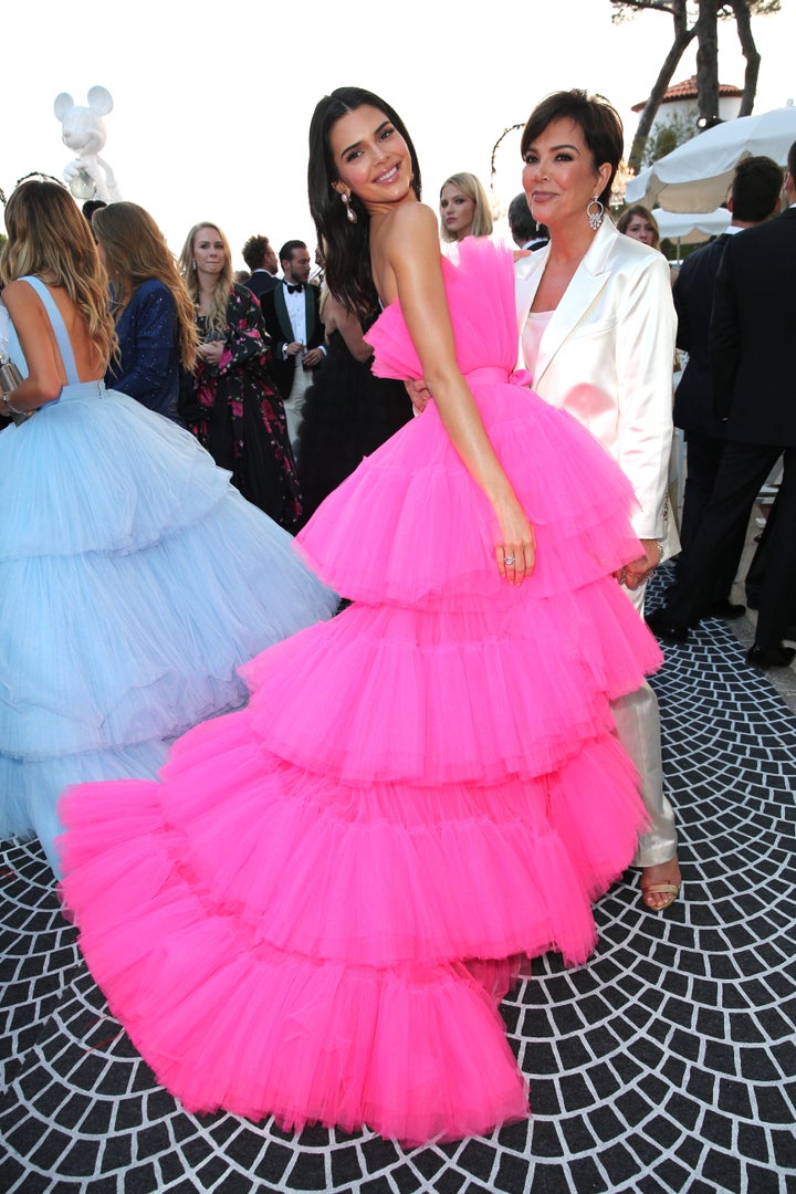 Jenner poses with her momager mother, Kris. 