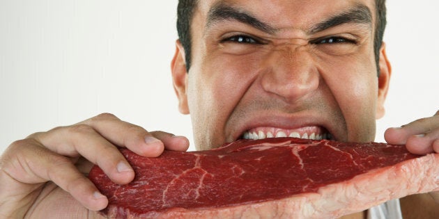 Eating more than two fist-size amounts of red meat per week increases the risk.