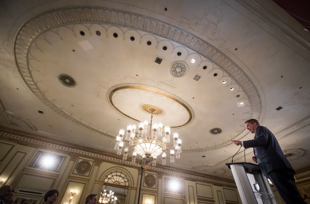 Conservative Leader Andrew Scheer speaks at an event hosted by the Canadian Club of Vancouver, in Vancouver, on May 24, 2019.